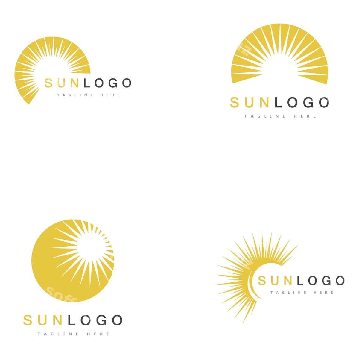 Yoz quyosh logotip shabloni vektor | Summer sun logo template vector
