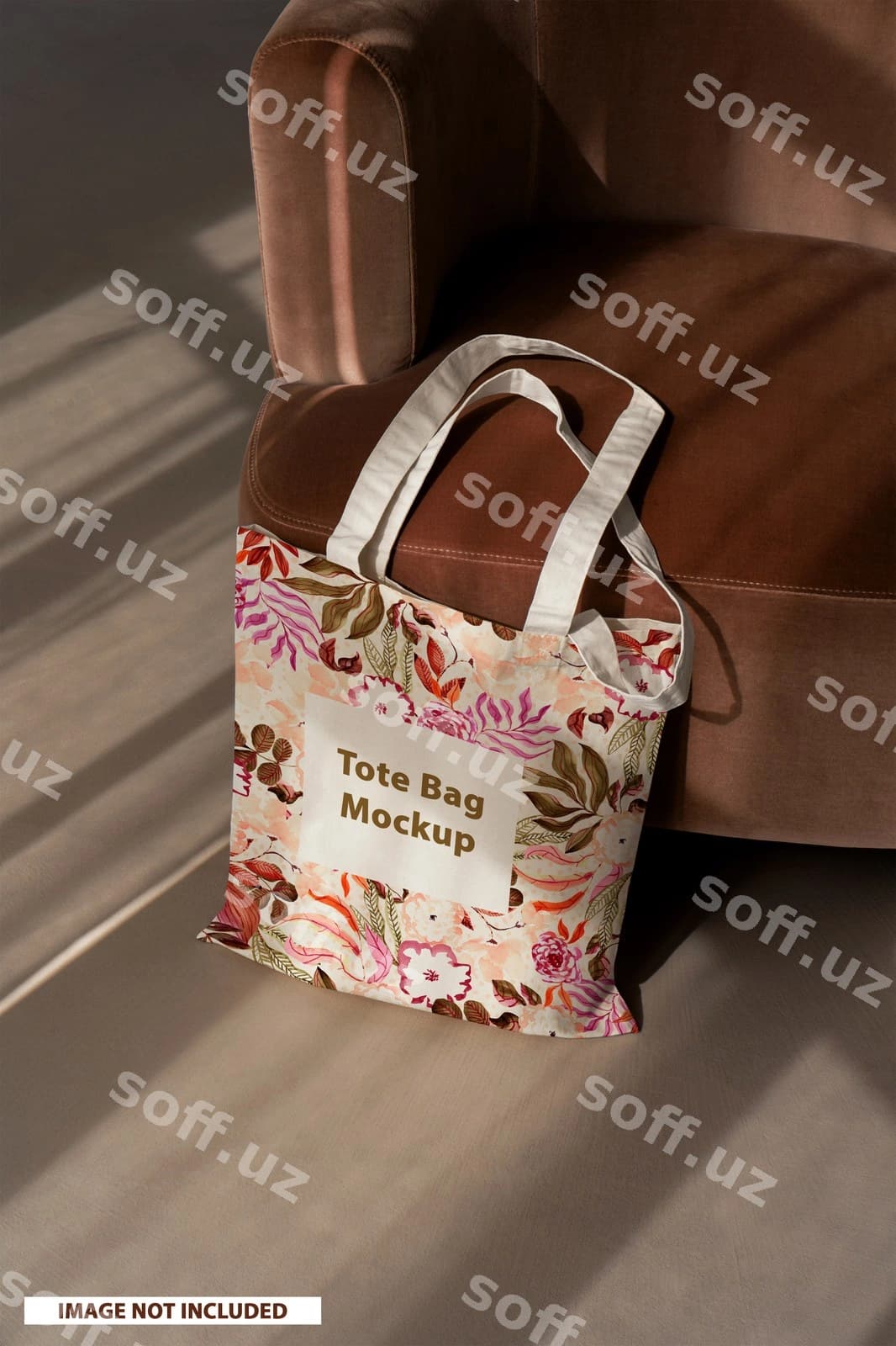 Tote bag ajoyib namoyish qilingan rasmi | Tote bag sunlight mockup