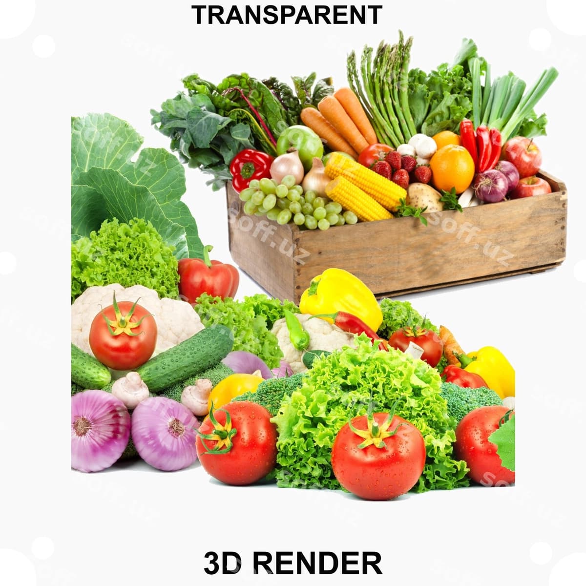 Sabzavotlar shaffof orqa fonda | Vegetables transparent background