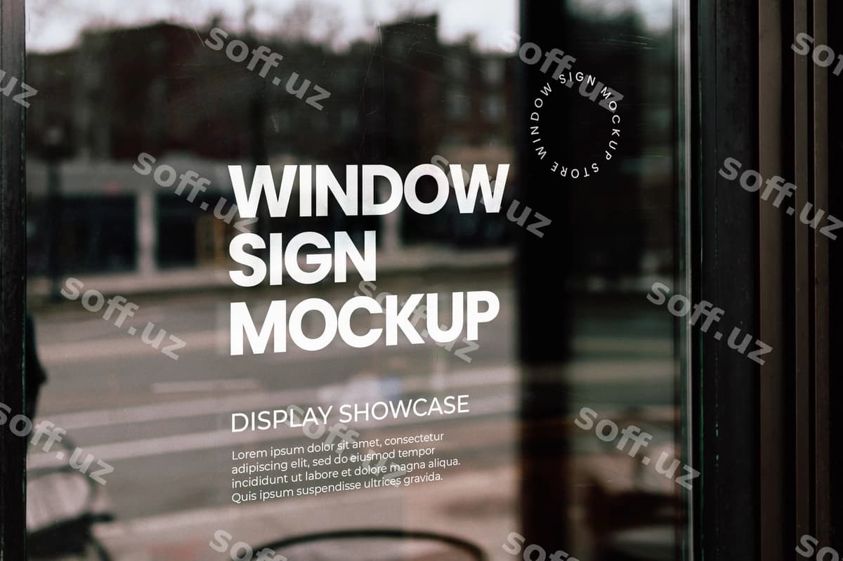 Oyna belgisi mockup | Window sign mockup