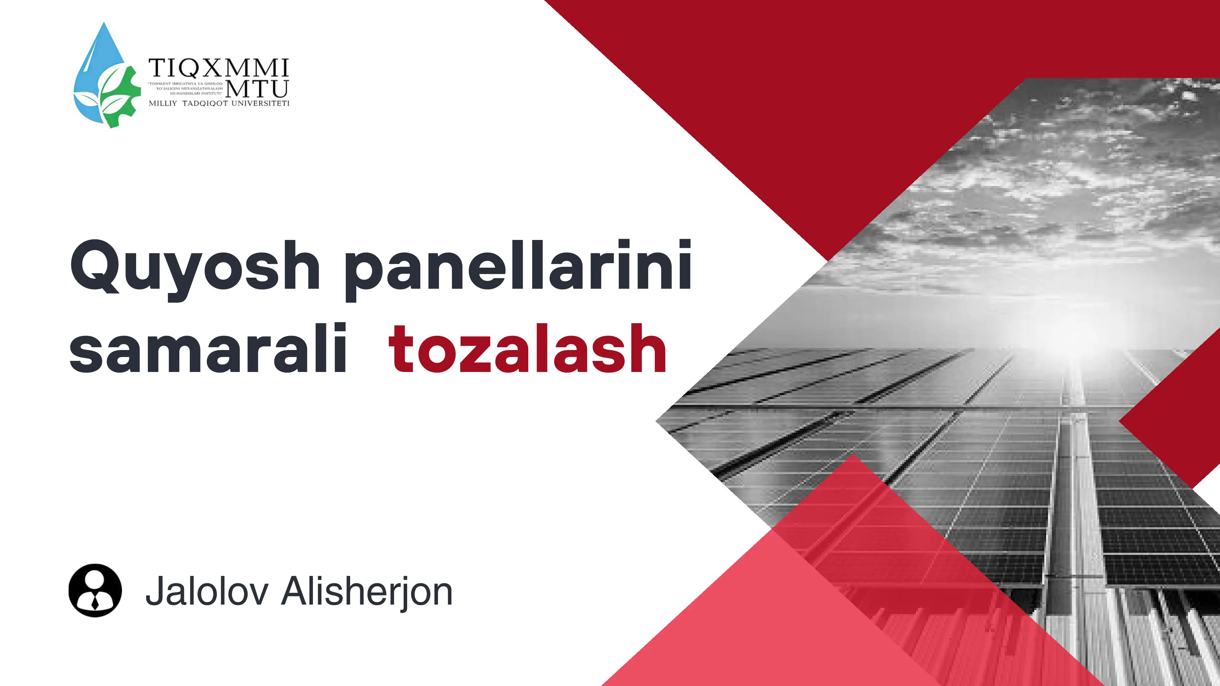 Quyosh panellarini sozlash