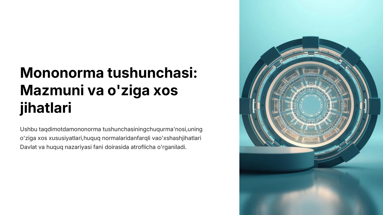 Mononorma tushunchasi Mazmuni va o'ziga xos jihatlari