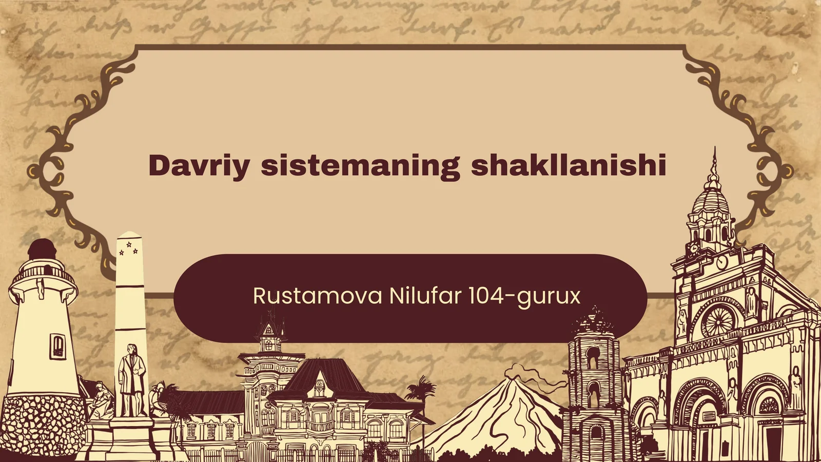 Kimyo Davriy sistemaning shakillanishi