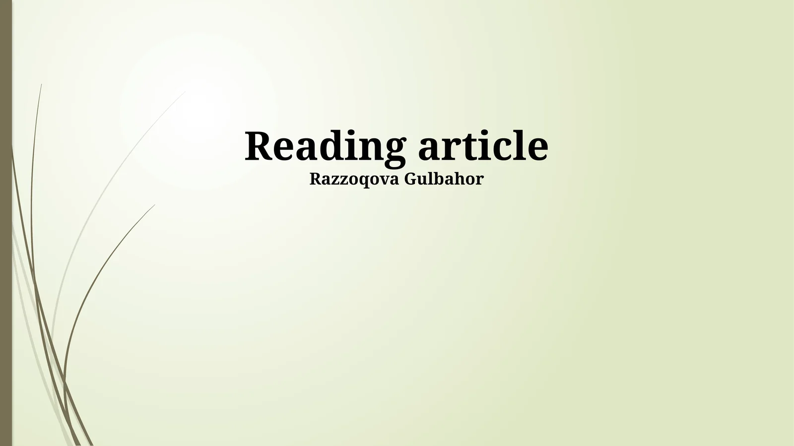 Reading article