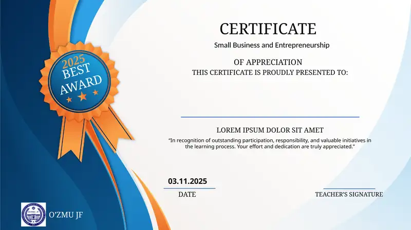 Sertifikat barcha sohaga mos