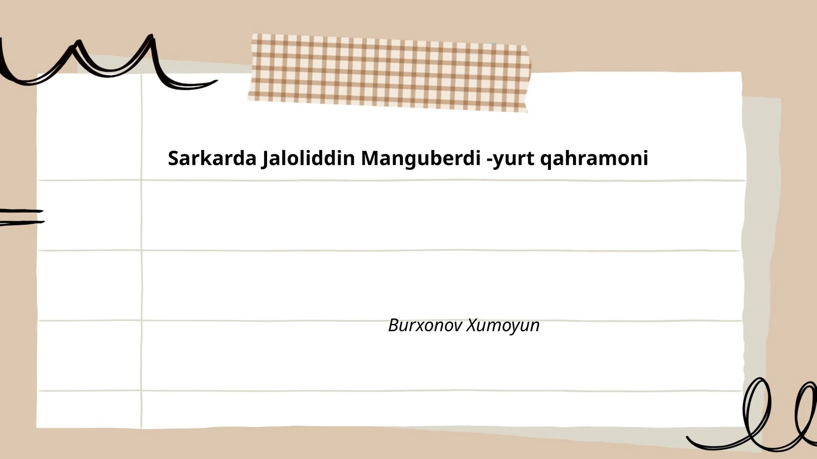 Sarkarda Jaloliddin Manguberdi -yurt qahramoni