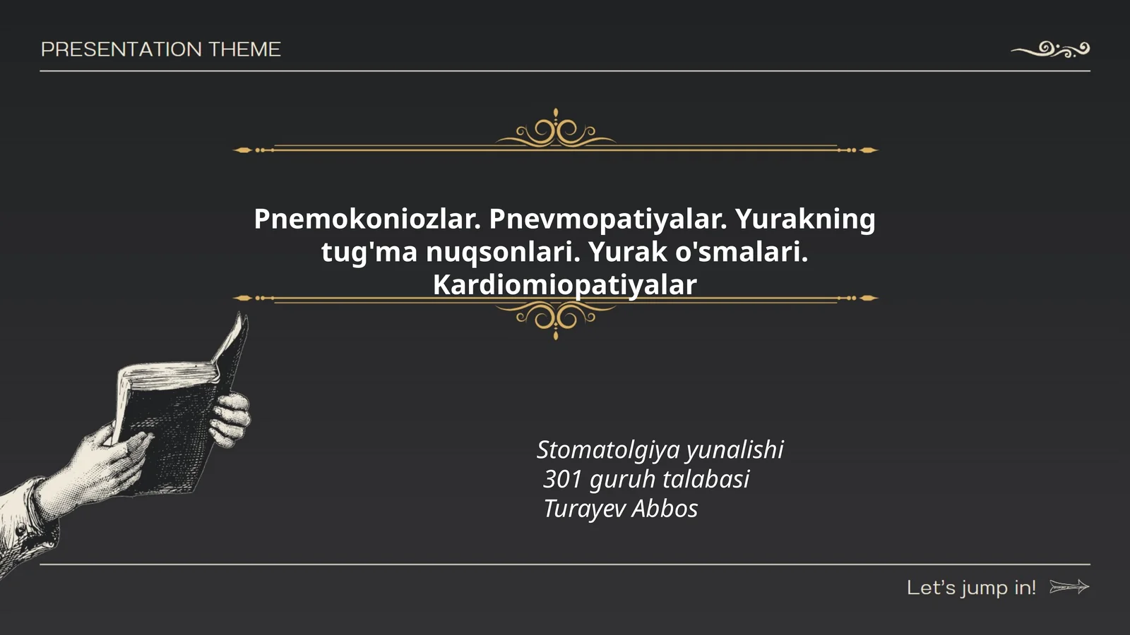 Pnemokoniozlar. Pnevmopatiyalar. Yurakning tug'ma nuqsonlari. Yurak o'smalari. Kardiomiopatiyalar