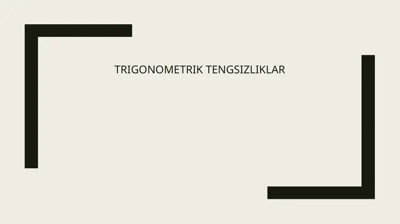 Trigonometrik Tengsizliklar