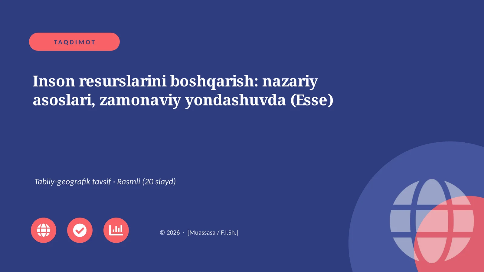 Inson resurslarini boshqarish: nazariy asoslari, zamonaviy yondashuvda (Esse)