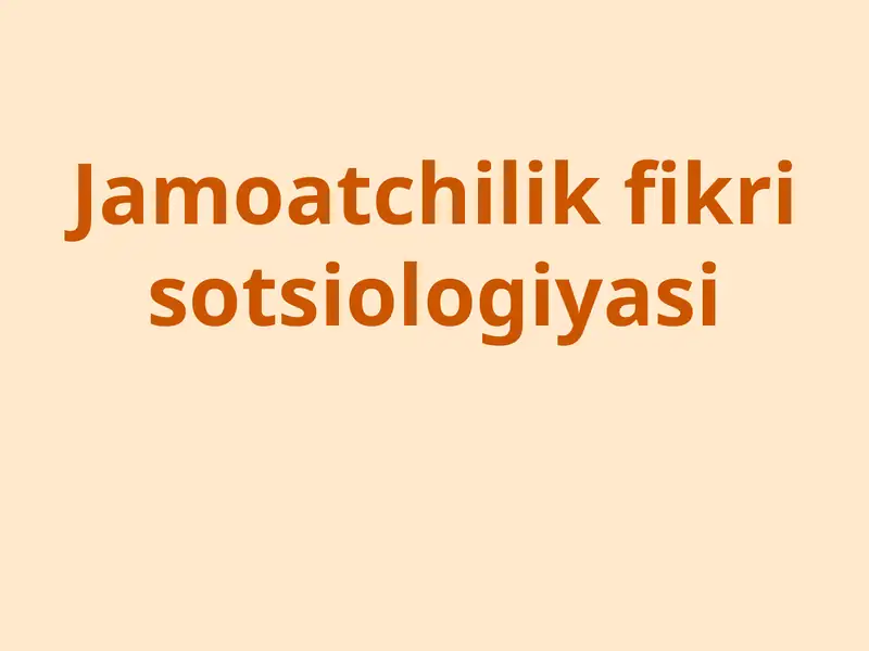 Jamoatchilik fikri sotsiologiyasi