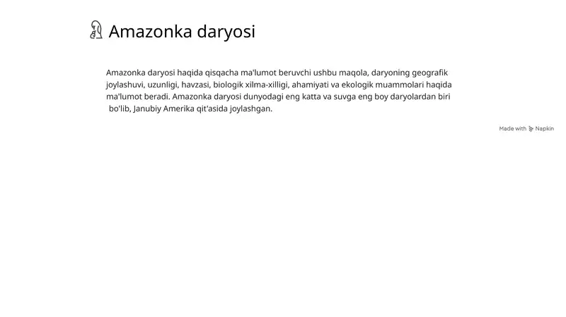 Amozonka daryosi