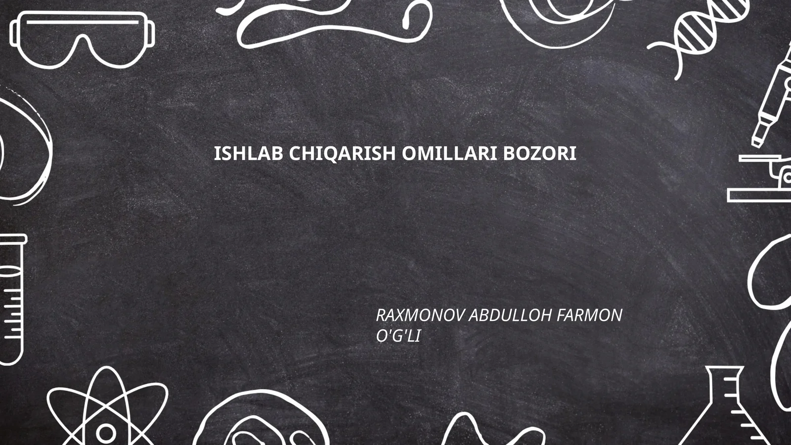 ISHLAB CHIQARISH OMILLARI BOZORI