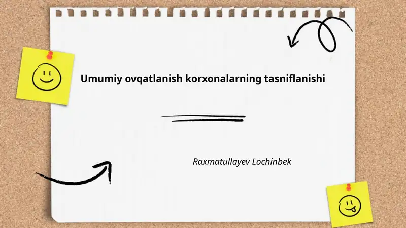 Taqdimot Ovqatlanish korxonalari