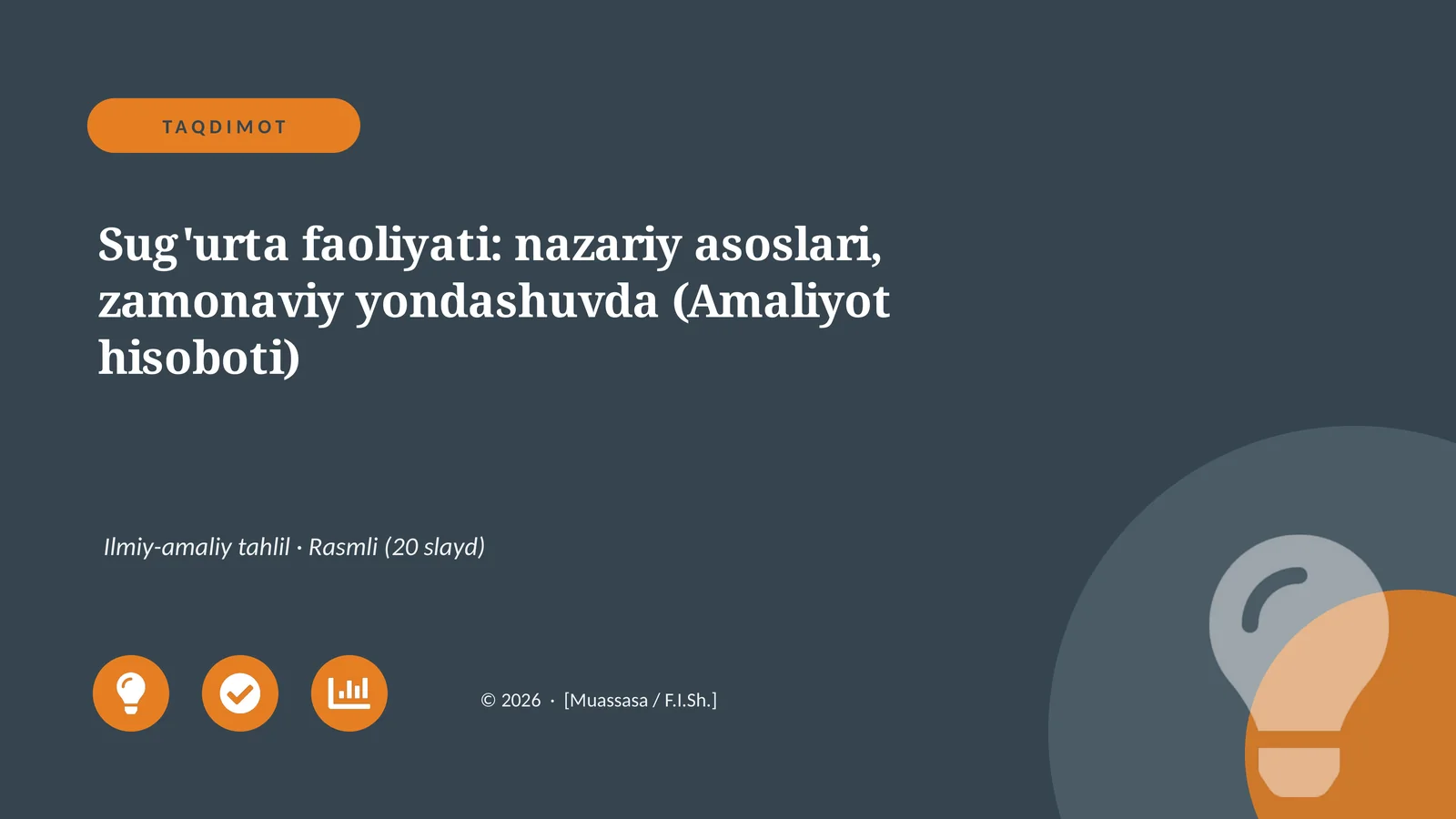 Sug'urta faoliyati: nazariy asoslari, zamonaviy yondashuvda (Amaliyot hisoboti)
