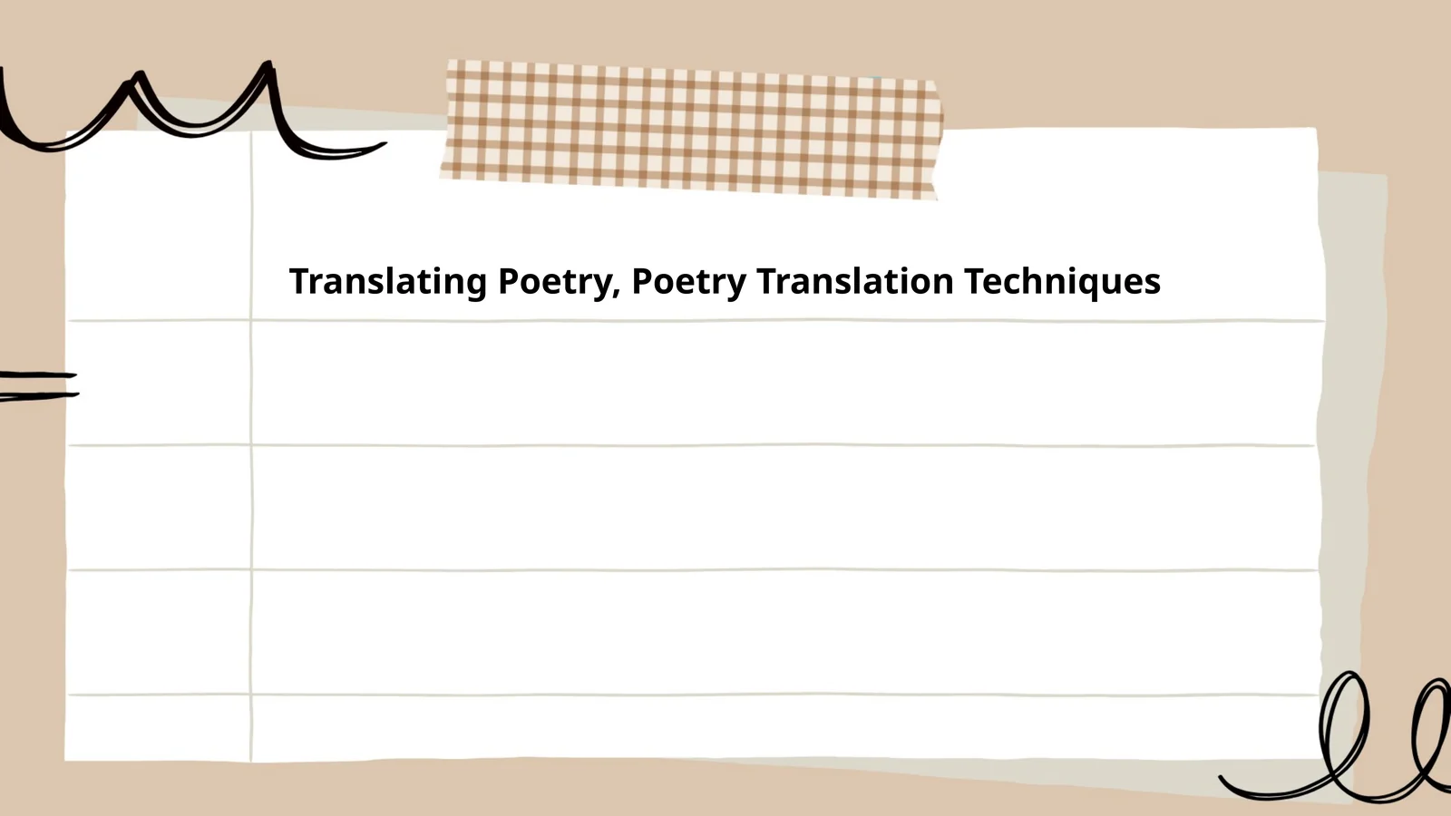 Translating Poetry, Poetry Translation Techniques