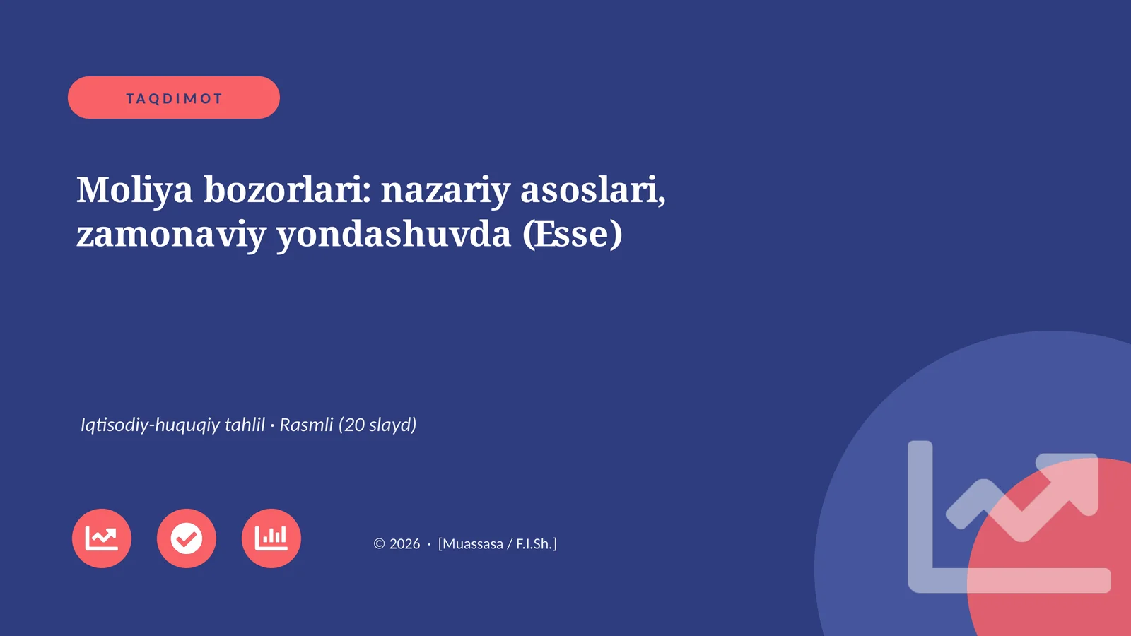 Moliya bozorlari: nazariy asoslari, zamonaviy yondashuvda (Esse)