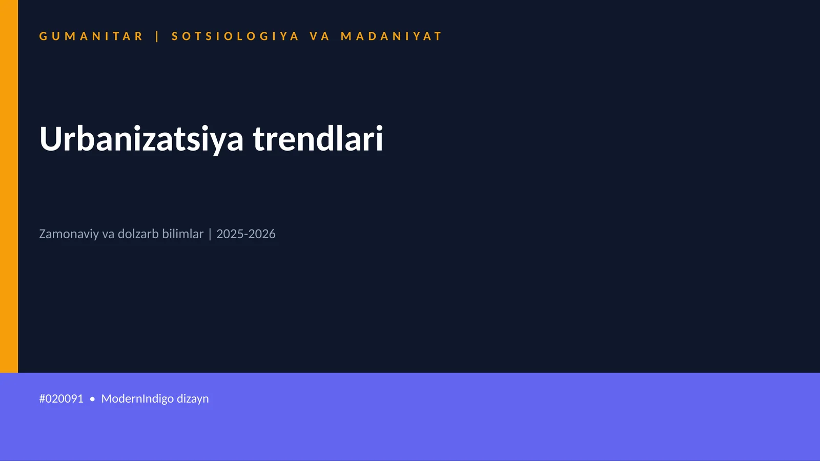 Urbanizatsiya trendlari
