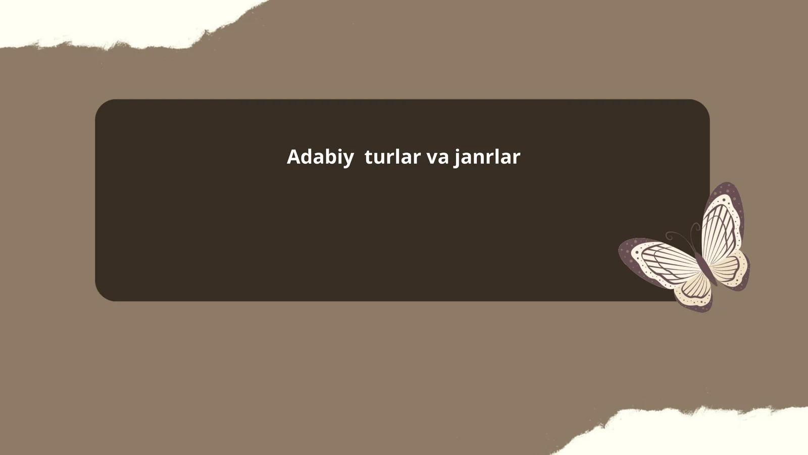 Adabiy turlar va janrlar
