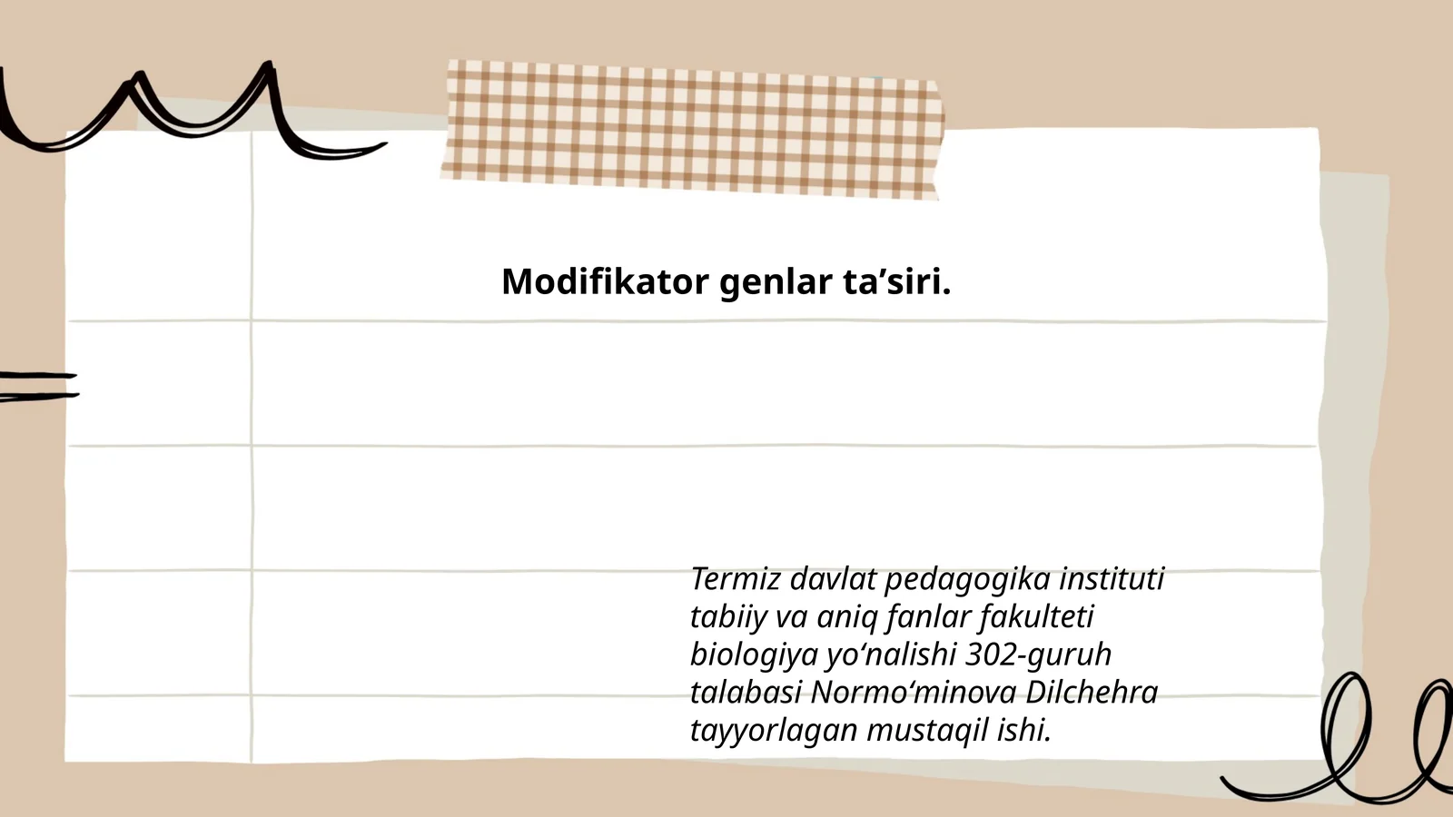 Modifikator genlar taʼsiri