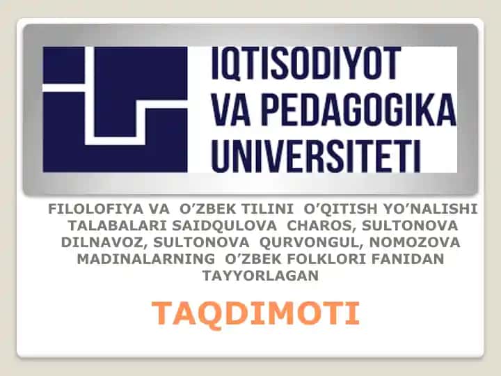 MUSTAQILLIK VA XALQ OG'ZAKI IJODI