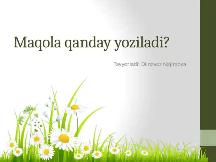 "Maqola qanday yoziladi?"