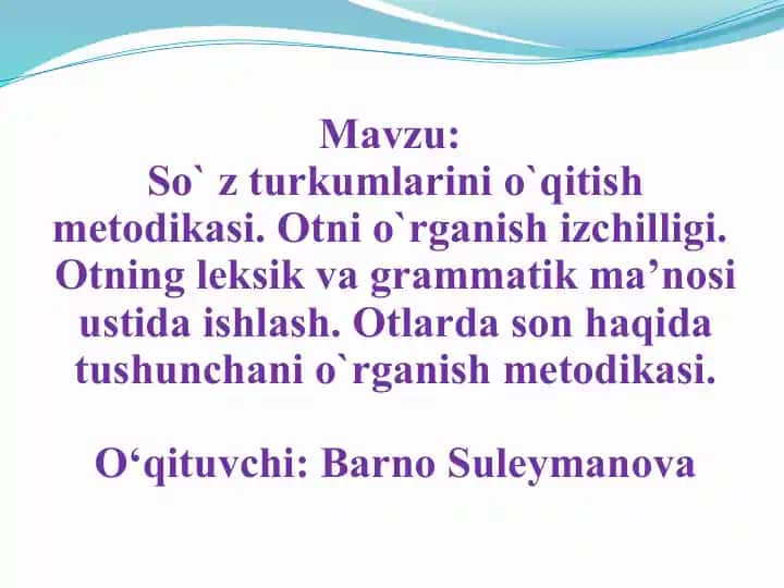O`zlashtirish metodikasi