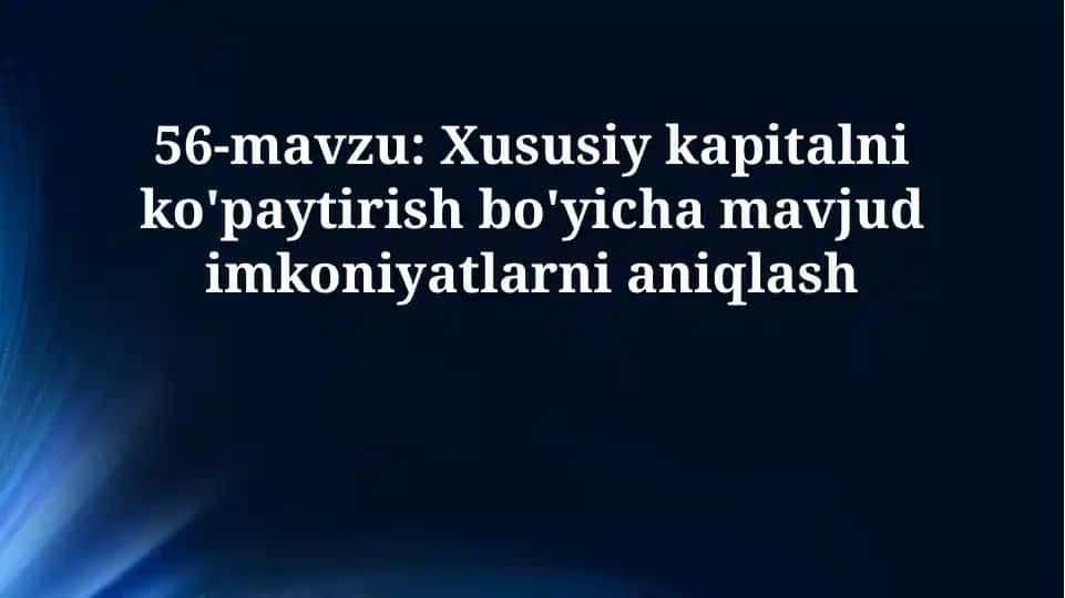 Kapitalni oshirish strategiyalari