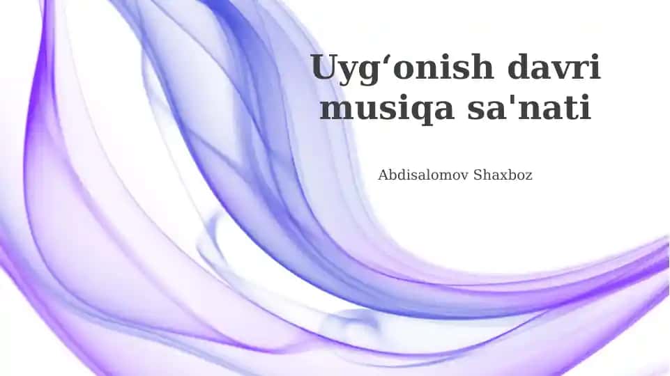 Uygʻonish davri musiqa sa'nati