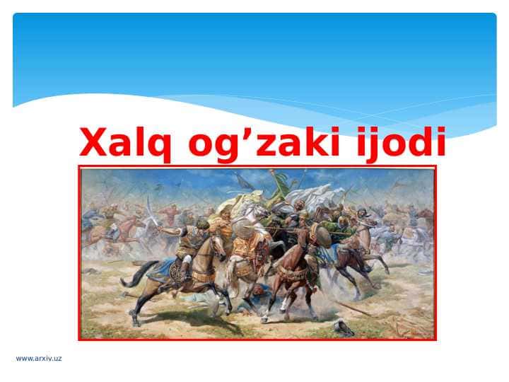 Xalq og’zaki ijodi