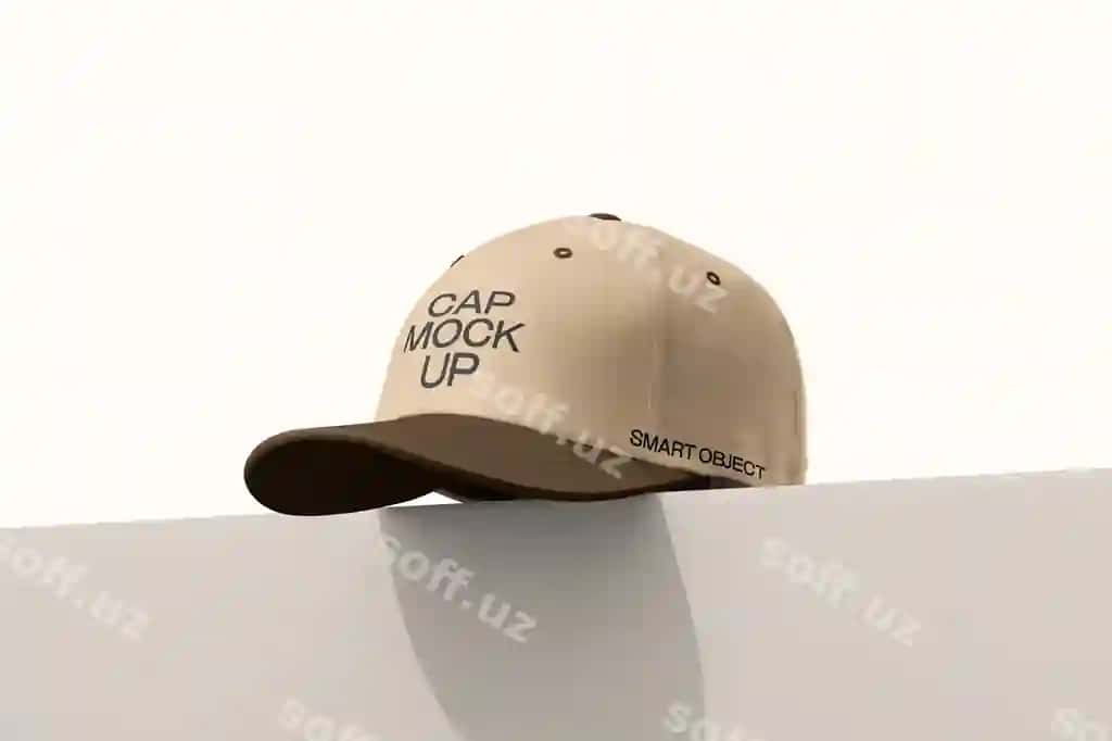 Realistik beysbol shapka namuna logotip brend dizayni | Realistic baseball cap mockup logo branding design