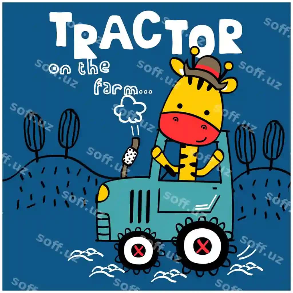 Jiraf traktor kulgili hayvon multfilmi | Giraffe tractor funny animal cartoon