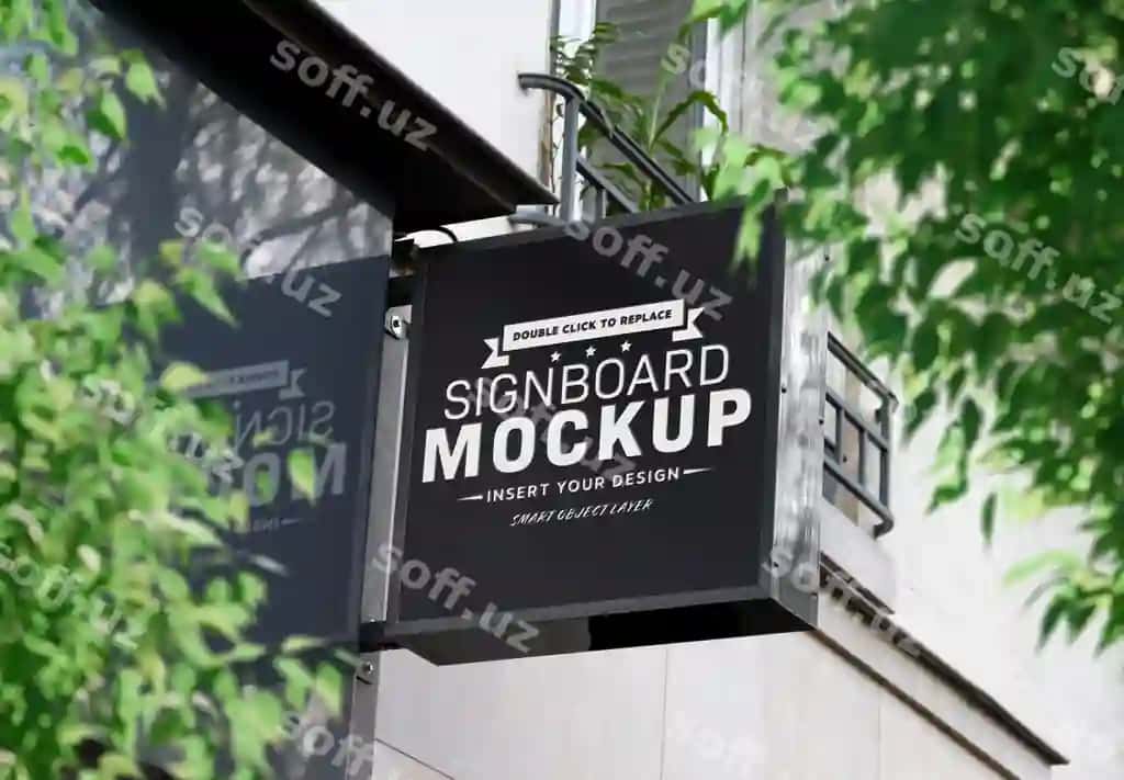 Do'kon brendi billboard mockup | Store brand sign board mockup