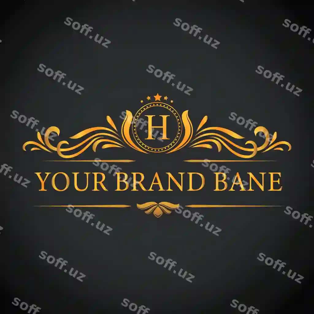 Hashmli oltin logotip shabloni | Luxurious golden logo template