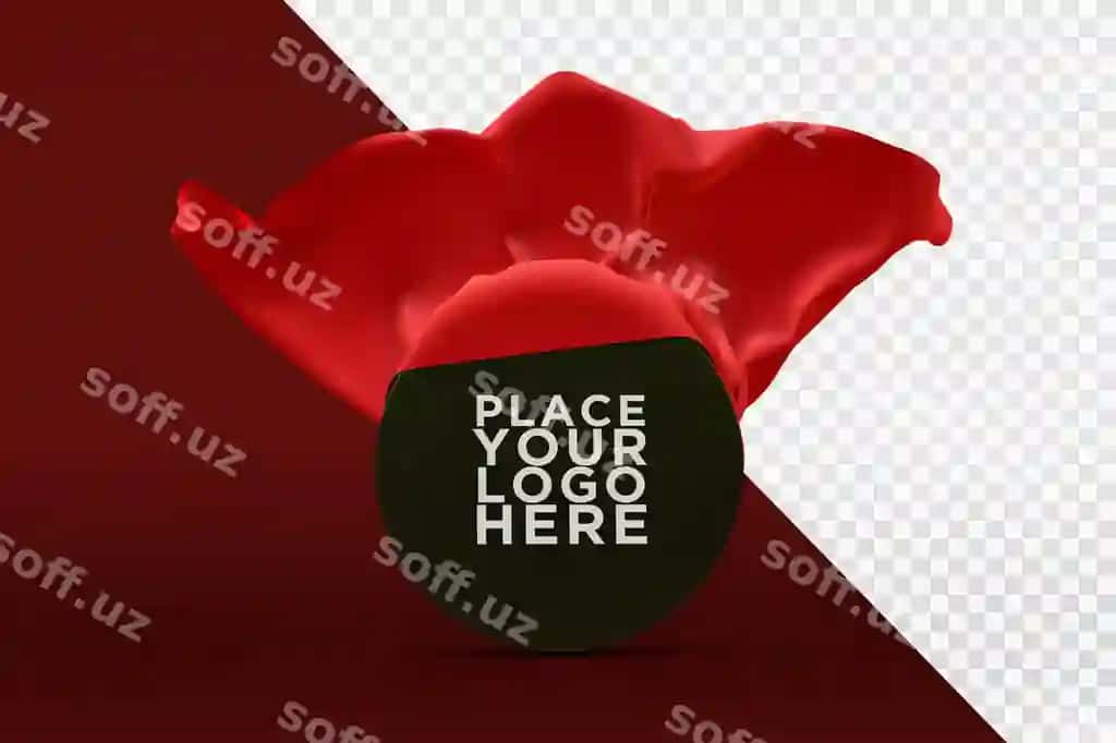 3d renderlangan logotip mockup shaffof fonda | 3d rendered logo mockup with transparent background
