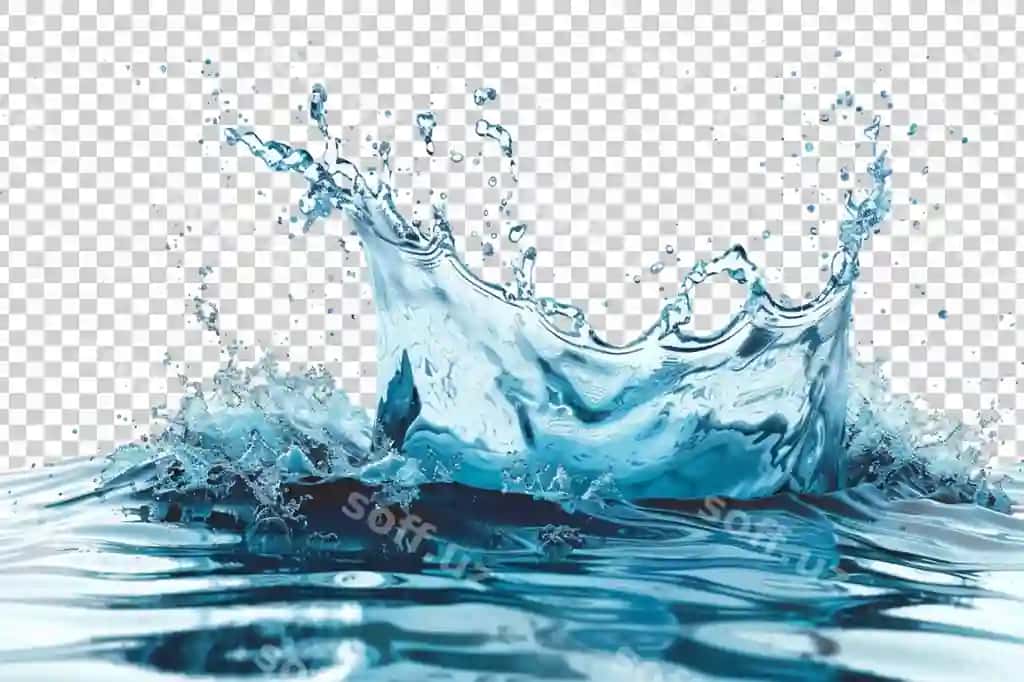 Suvoq urtilishi ajraltirilgan shaffof orqa fonda | Water splash isolated transparent background