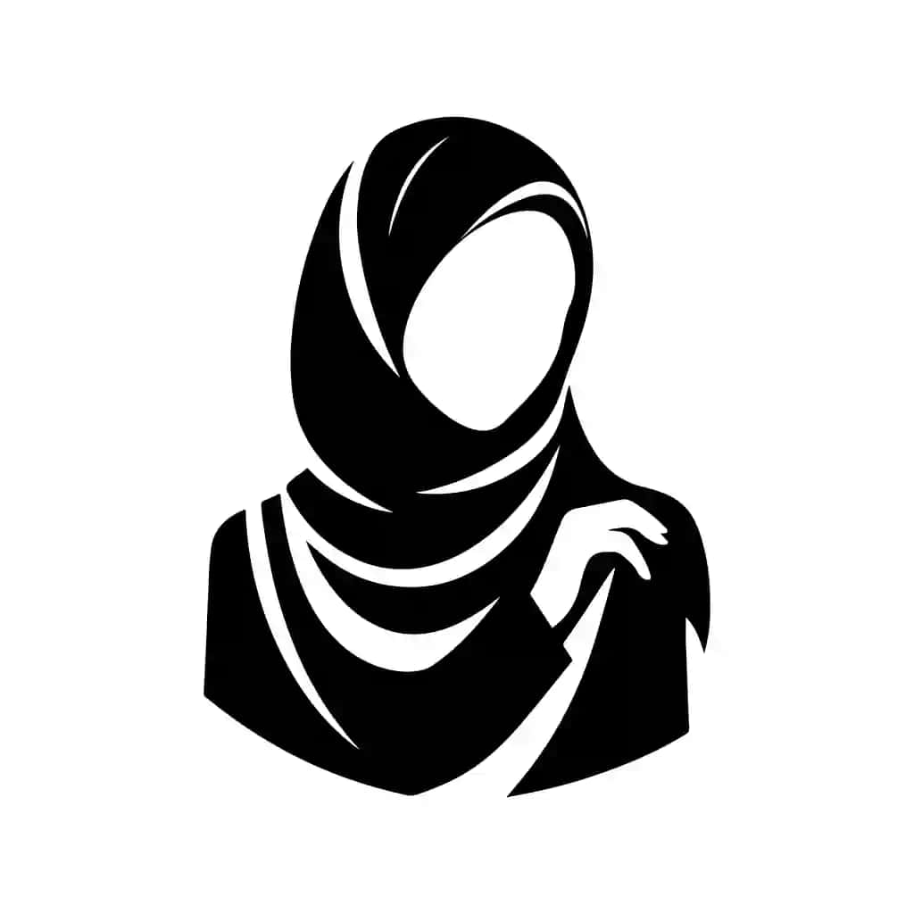 Musulmon qiz silueti belgisi | Muslim girl silhouette icon