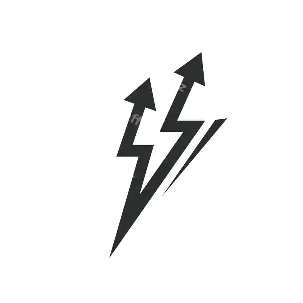 Flеш grom yapildoq o'q ikon vektor dizayn | Flash thunder bolt arrow icon vector design