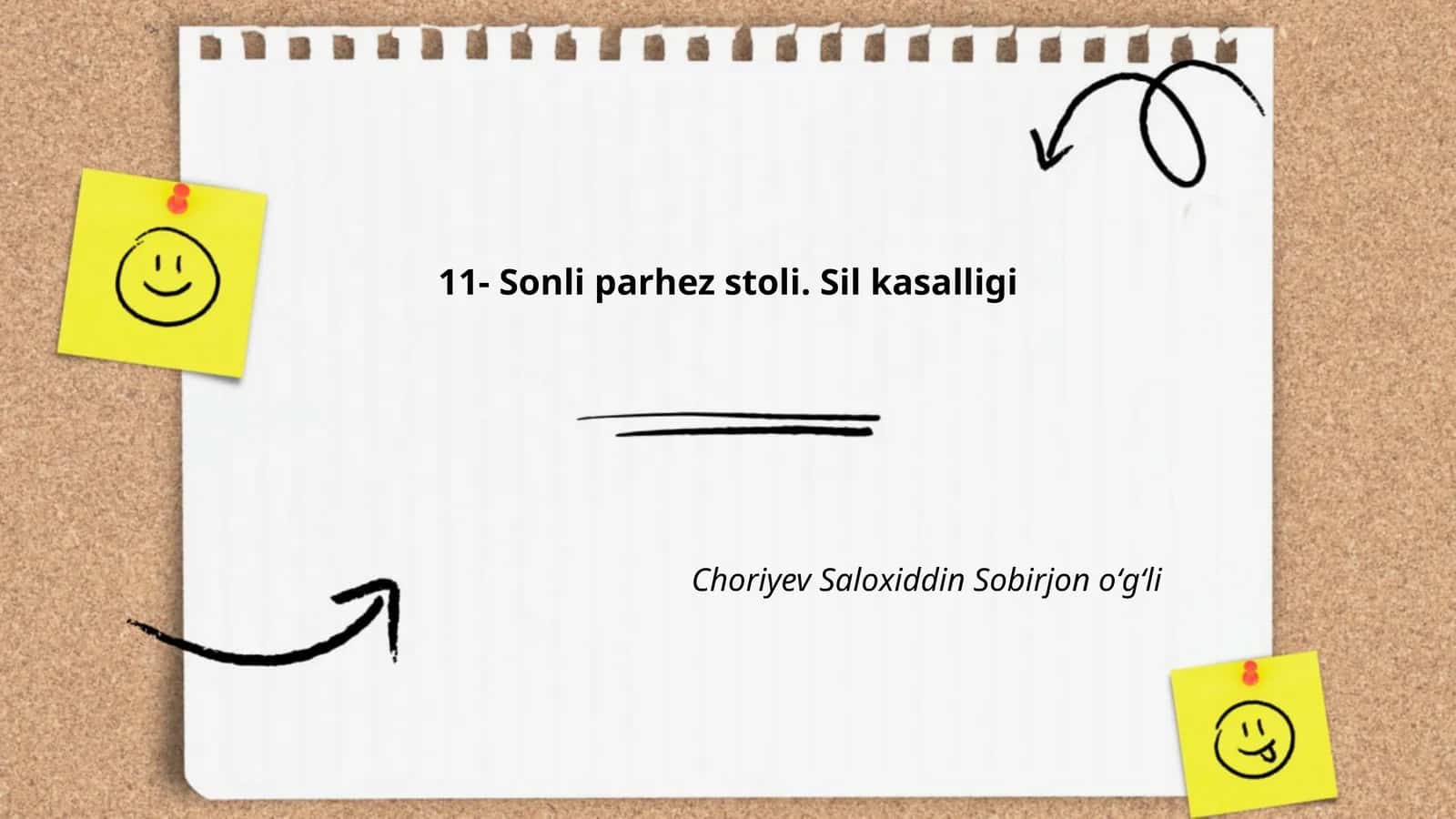 11- Sonli parhez stoli. Sil kasalligi