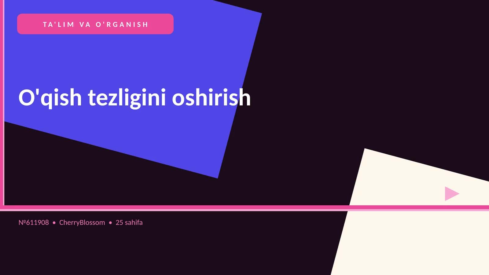 TA'LIM VA O'RGANISH
