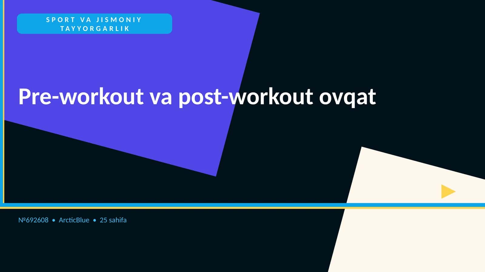Pre-workout va post-workout ovqat