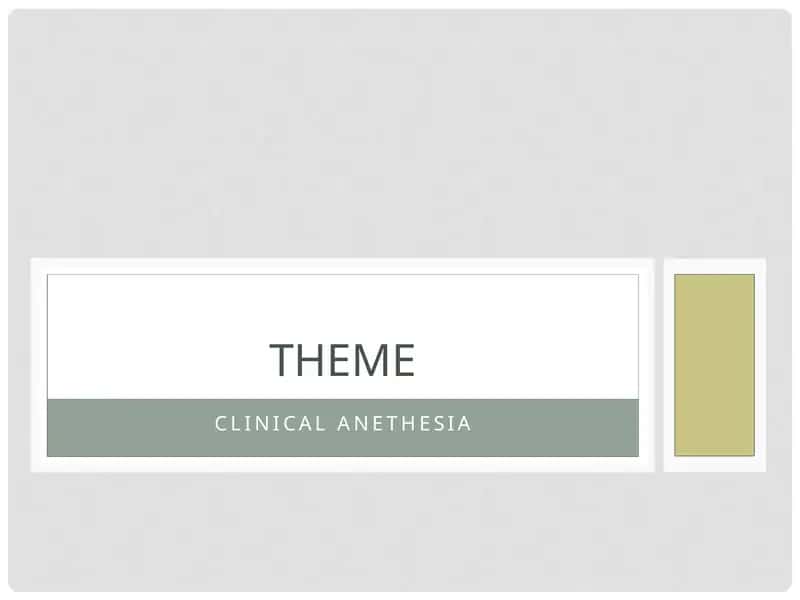 CLINICAL ANETHESIA