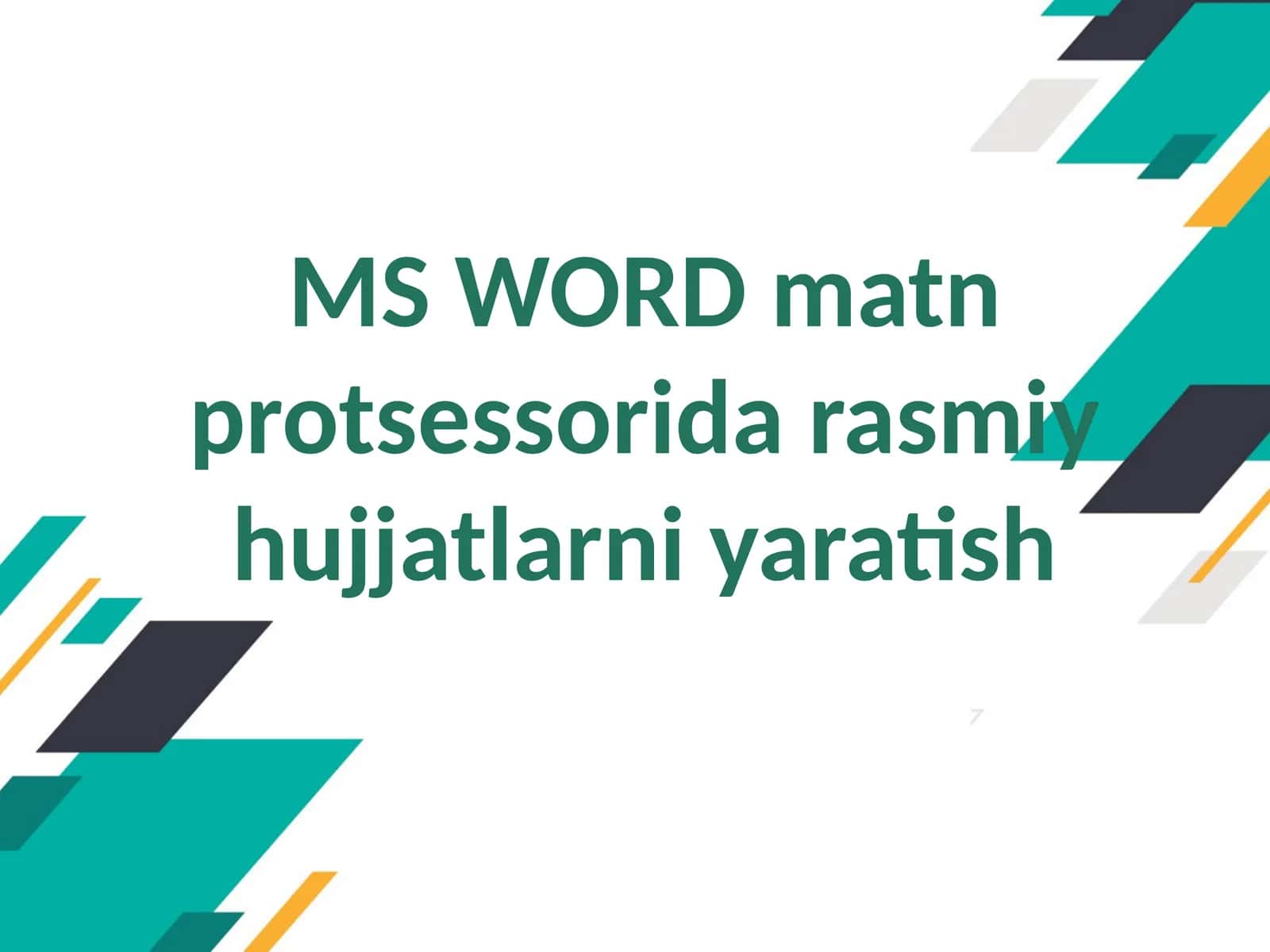 MS WORD matn protsessori
