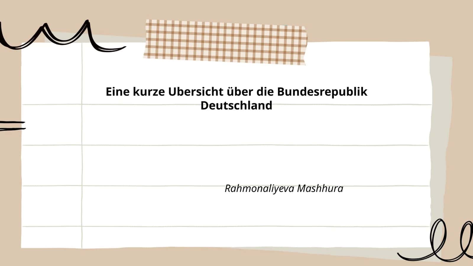 Eine kurze Ubersicht über die Bundesrepublik Deutschland