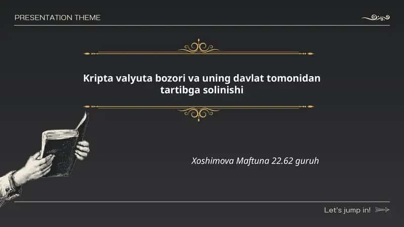 Kripta valyuta bozori va uning davlat tomonidan tartibga solinishi