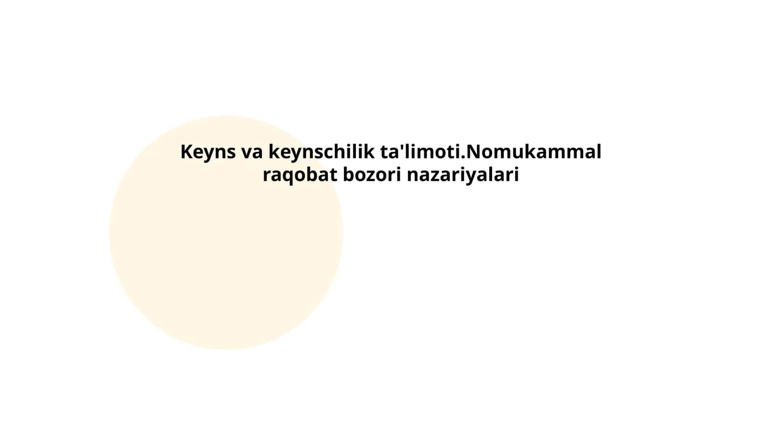 Keyns va keynschilik ta'limoti