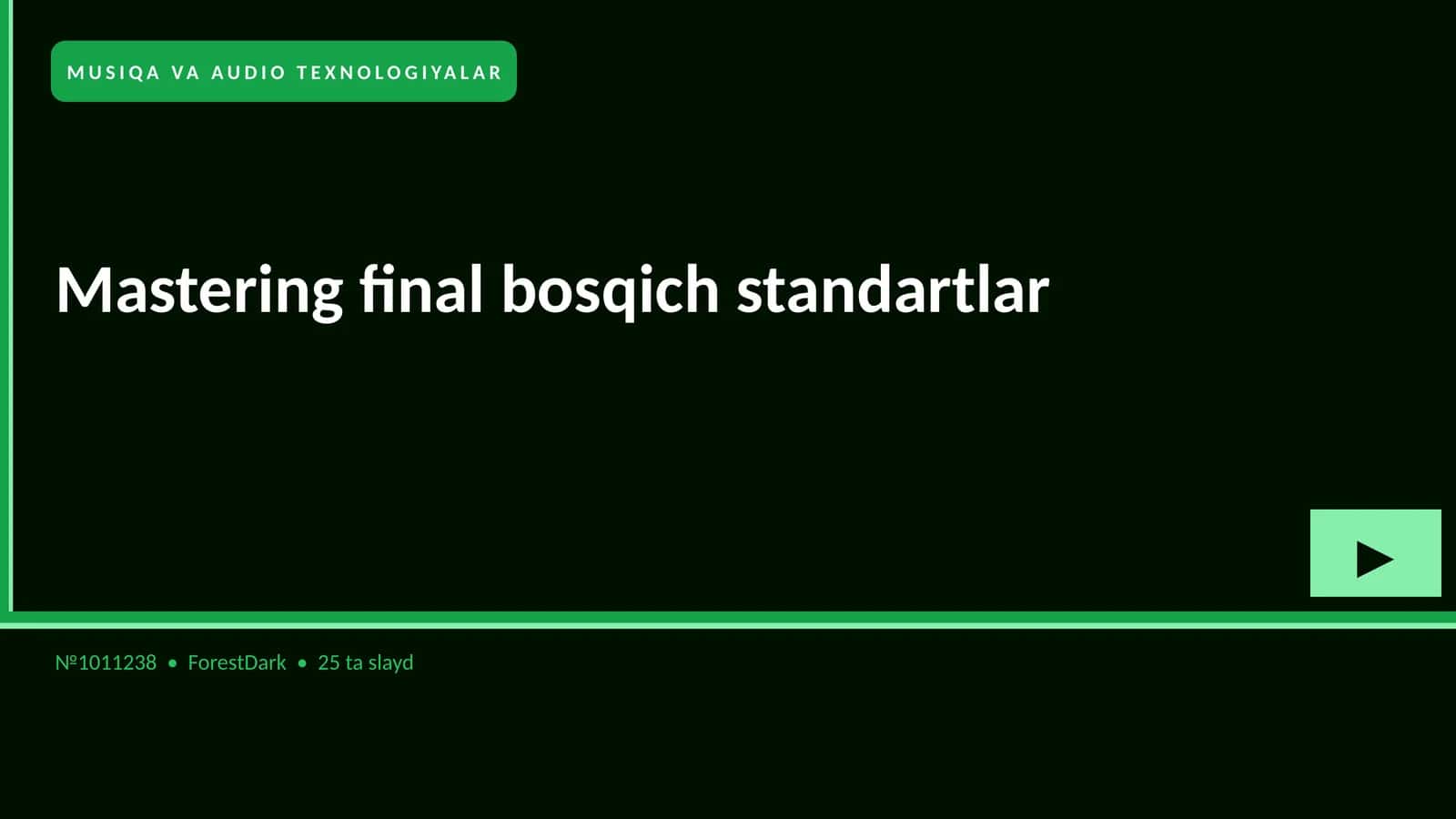 Mastering final bosqich standartlar