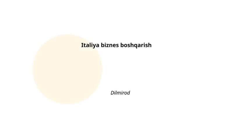 Italiya biznes boshqarish