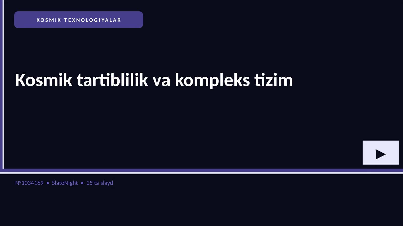 Kosmik tartiblilik va kompleks tizim