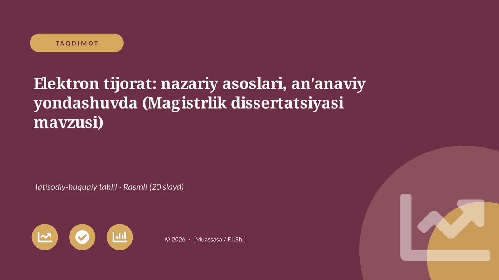 Elektron tijorat: nazariy asoslari, an'anaviy yondashuvda (Magistrlik dissertatsiyasi mavzusi)