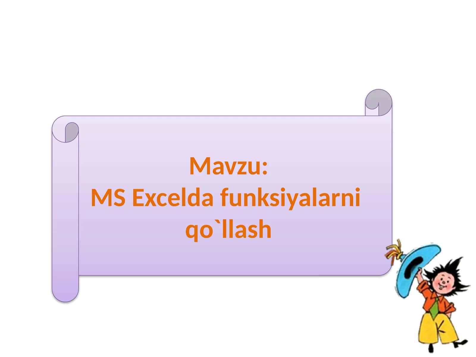 MS Excelda funksiyalarni qo`llash